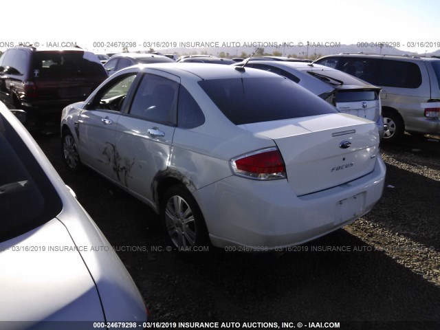 1FAHP37N99W196991 - 2009 FORD FOCUS SEL WHITE photo 3