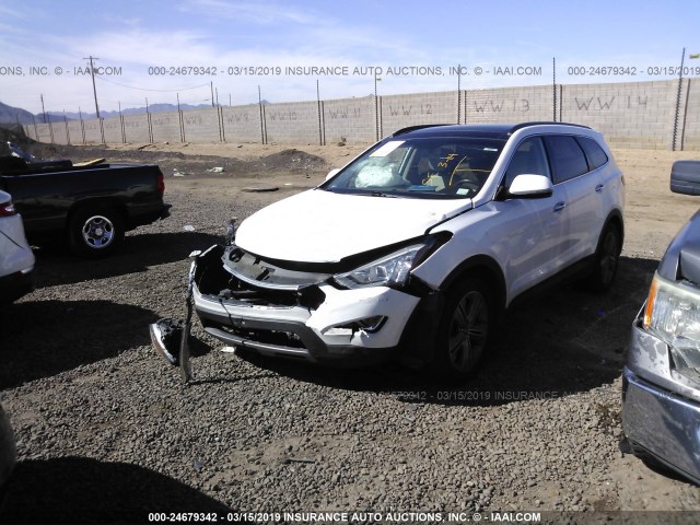 KM8SRDHF4DU005016 - 2013 HYUNDAI SANTA FE LIMITED WHITE photo 2