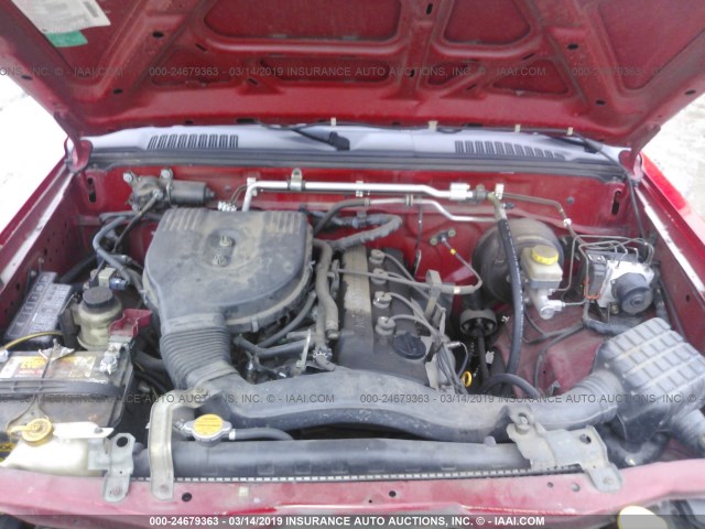 1N6DD26T23C430728 - 2003 NISSAN FRONTIER KING CAB XE RED photo 10