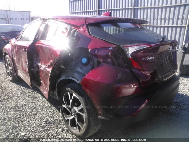 NMTKHMBXXKR081980 - 2019 TOYOTA C-HR XLE/LE/LIMITED RED photo 3