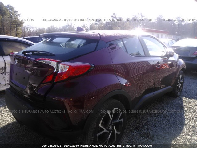 NMTKHMBXXKR081980 - 2019 TOYOTA C-HR XLE/LE/LIMITED RED photo 4
