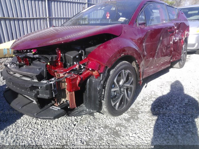 NMTKHMBXXKR081980 - 2019 TOYOTA C-HR XLE/LE/LIMITED RED photo 6