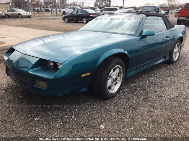 1G1FP33E9NL167843 - 1992 CHEVROLET CAMARO RS GREEN photo 2