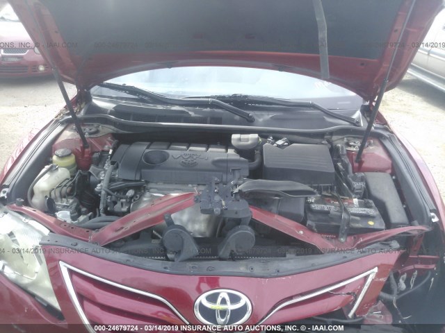 4T1BF3EK0BU584779 - 2011 TOYOTA CAMRY SE/LE/XLE RED photo 10