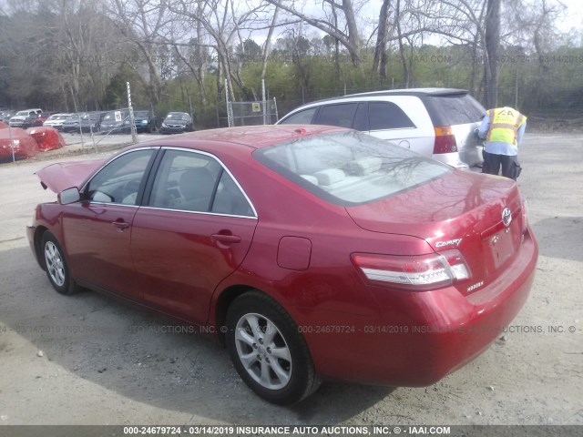 4T1BF3EK0BU584779 - 2011 TOYOTA CAMRY SE/LE/XLE RED photo 3