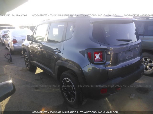 ZACCJBCB3HPG62499 - 2017 JEEP RENEGADE TRAILHAWK GRAY photo 3