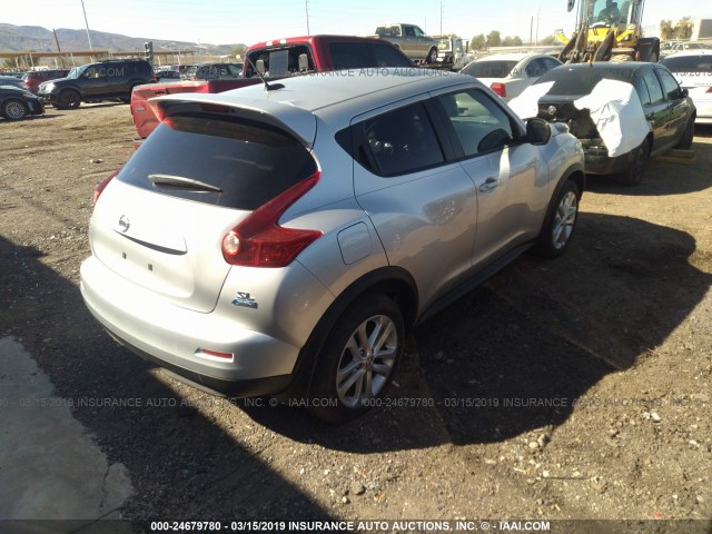 JN8AF5MV5DT216005 - 2013 NISSAN JUKE S/SV/SL SILVER photo 4