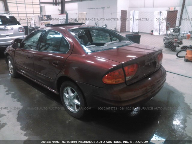 1G3NF52E2YC359807 - 2000 OLDSMOBILE ALERO GLS RED photo 3