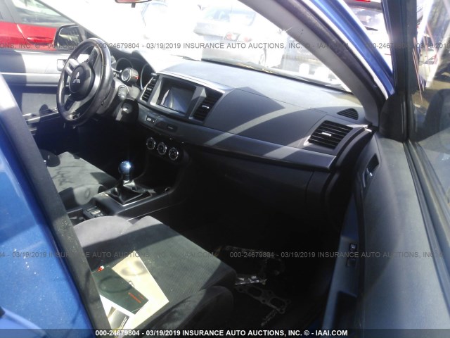 JA32W8FV6BU041493 - 2011 MITSUBISHI LANCER EVOLUTION GSR BLUE photo 5