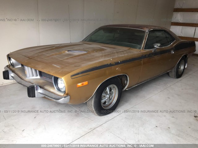 BS23H3B321482 - 1973 PLYMOUTH BARRACUDA BROWN photo 2