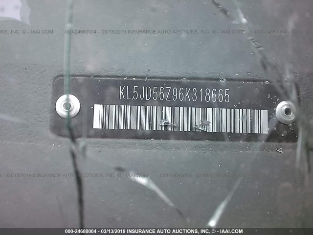 KL5JD56Z96K318665 - 2006 SUZUKI FORENZA BLUE photo 9