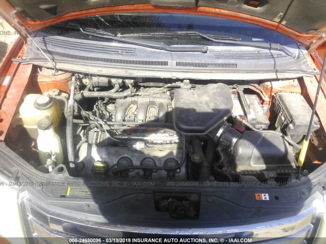 2FMDK38C88BA82626 - 2008 FORD EDGE SEL ORANGE photo 10