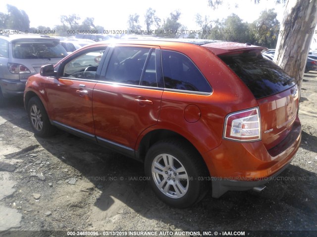 2FMDK38C88BA82626 - 2008 FORD EDGE SEL ORANGE photo 3