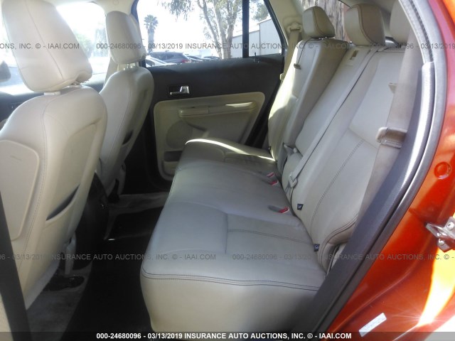 2FMDK38C88BA82626 - 2008 FORD EDGE SEL ORANGE photo 8