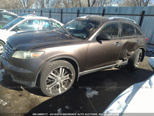 JNRBS08W54X402122 - 2004 INFINITI FX45 BROWN photo 2