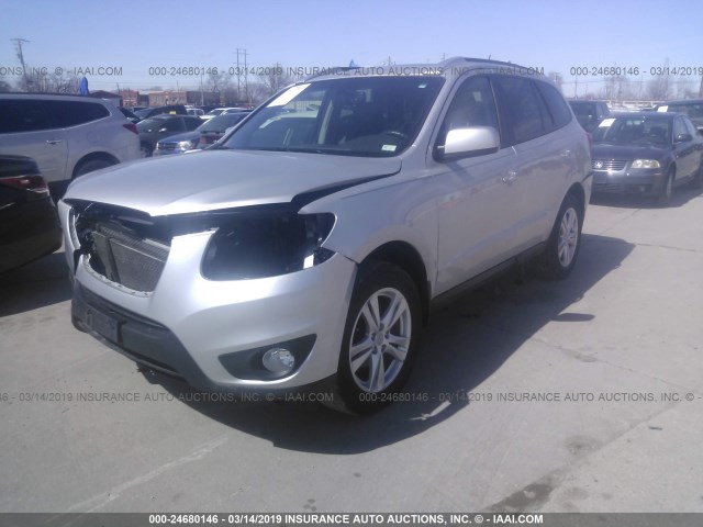 5XYZKDAG1CG148936 - 2012 HYUNDAI SANTA FE LIMITED SILVER photo 2