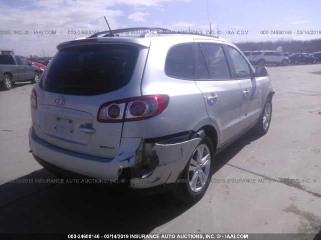 5XYZKDAG1CG148936 - 2012 HYUNDAI SANTA FE LIMITED SILVER photo 4