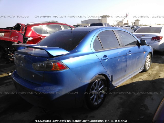 JA32U2FU3AU002031 - 2010 MITSUBISHI LANCER ES/ES SPORT BLUE photo 4