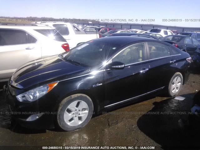 KMHEC4A42CA042993 - 2012 HYUNDAI SONATA HYBRID BLACK photo 2