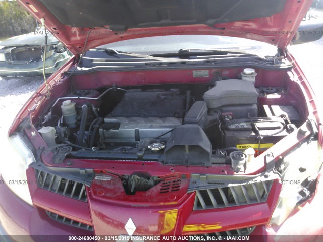 JA4LX31F65U033656 - 2005 MITSUBISHI OUTLANDER LS RED photo 10