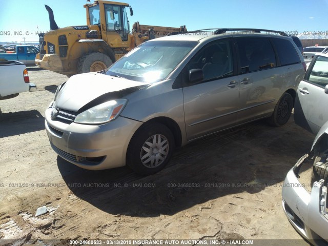 5TDZA23C14S093412 - 2004 TOYOTA SIENNA CE/LE Champagne photo 2