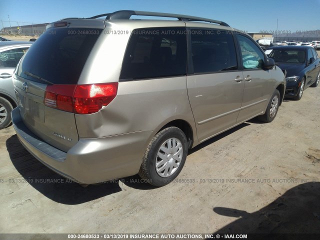 5TDZA23C14S093412 - 2004 TOYOTA SIENNA CE/LE Champagne photo 4