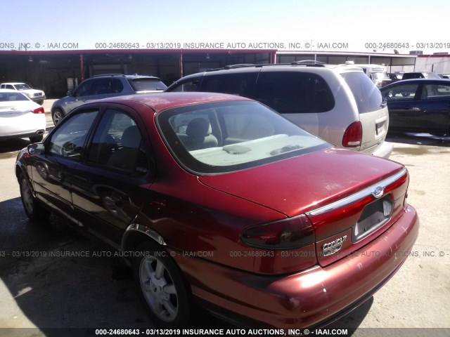 1FAFP6636XK225134 - 1999 FORD CONTOUR SE MAROON photo 3