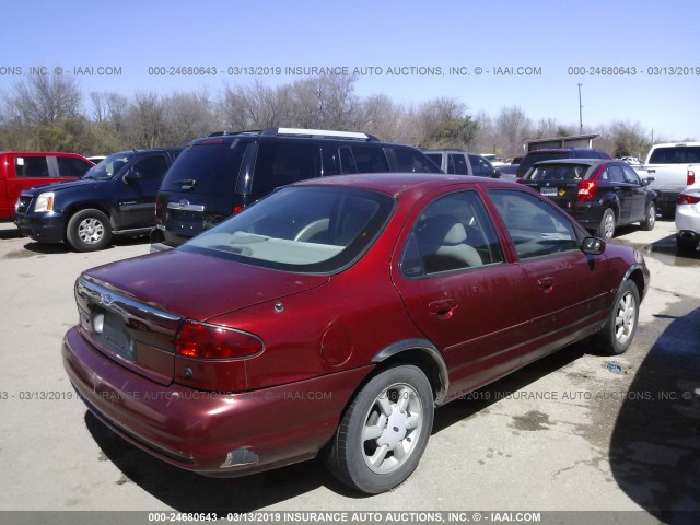 1FAFP6636XK225134 - 1999 FORD CONTOUR SE MAROON photo 4