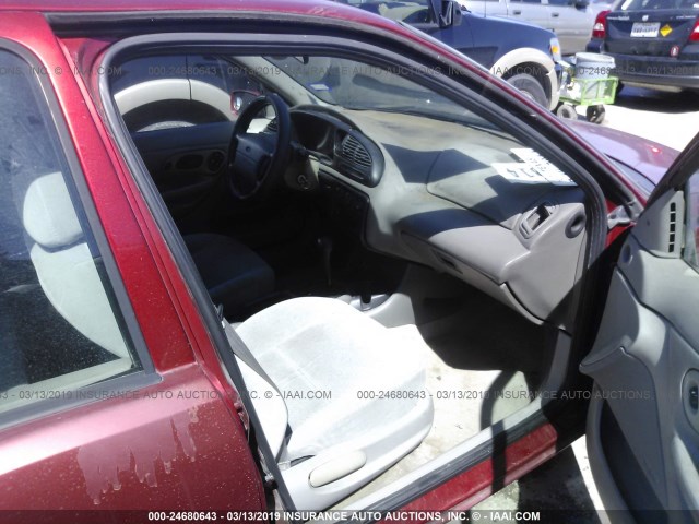 1FAFP6636XK225134 - 1999 FORD CONTOUR SE MAROON photo 5