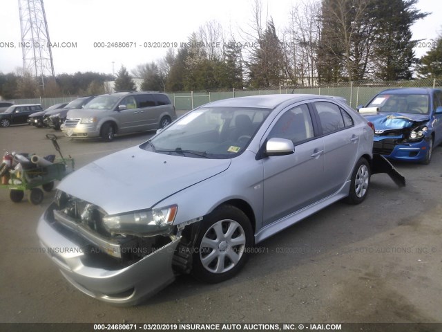 JA32X2HU7CU006543 - 2012 MITSUBISHI LANCER ES/ES SPORT SILVER photo 2