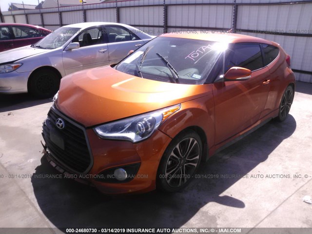 KMHTC6AE9GU286141 - 2016 HYUNDAI VELOSTER TURBO ORANGE photo 2