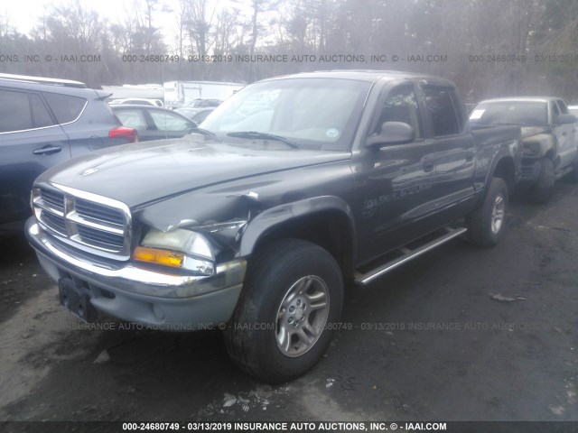 1B7HG2AN21S304912 - 2001 DODGE DAKOTA QUAD GRAY photo 2