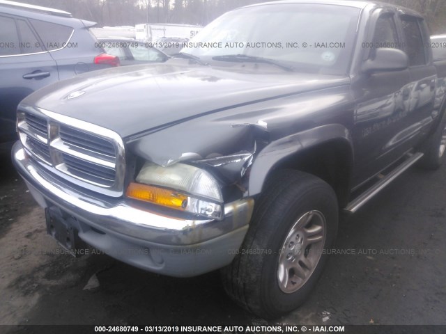 1B7HG2AN21S304912 - 2001 DODGE DAKOTA QUAD GRAY photo 6