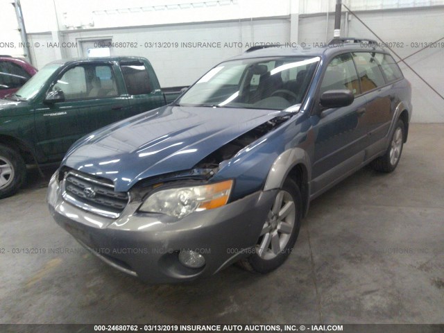 4S4BP61C066347250 - 2006 SUBARU LEGACY OUTBACK 2.5I BLUE photo 2