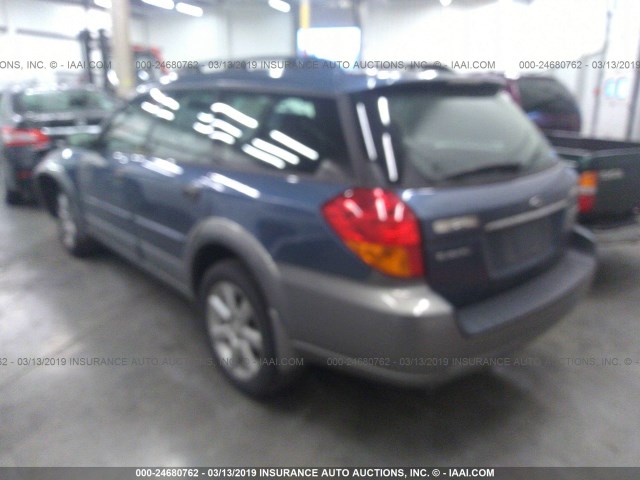 4S4BP61C066347250 - 2006 SUBARU LEGACY OUTBACK 2.5I BLUE photo 3