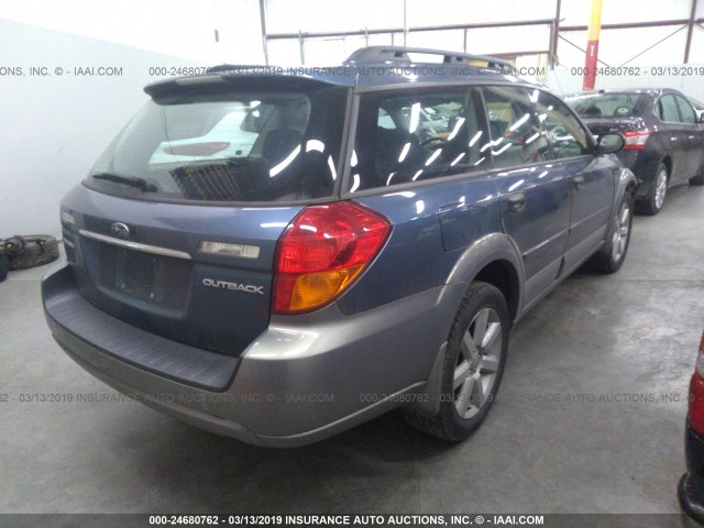 4S4BP61C066347250 - 2006 SUBARU LEGACY OUTBACK 2.5I BLUE photo 4