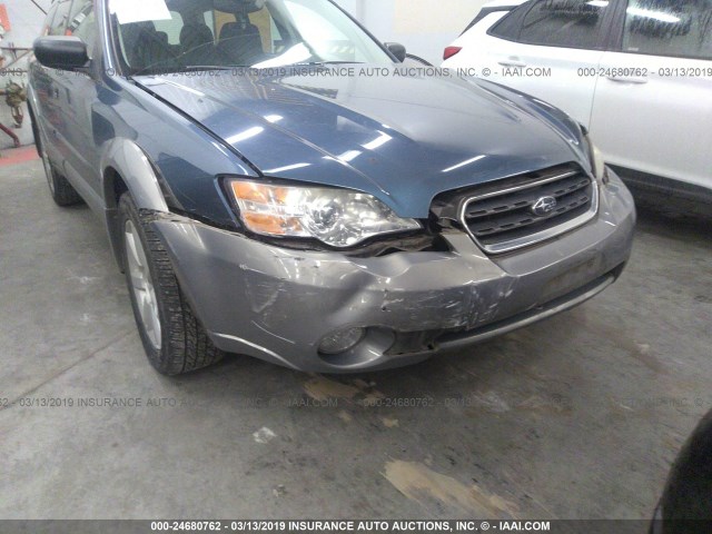 4S4BP61C066347250 - 2006 SUBARU LEGACY OUTBACK 2.5I BLUE photo 6