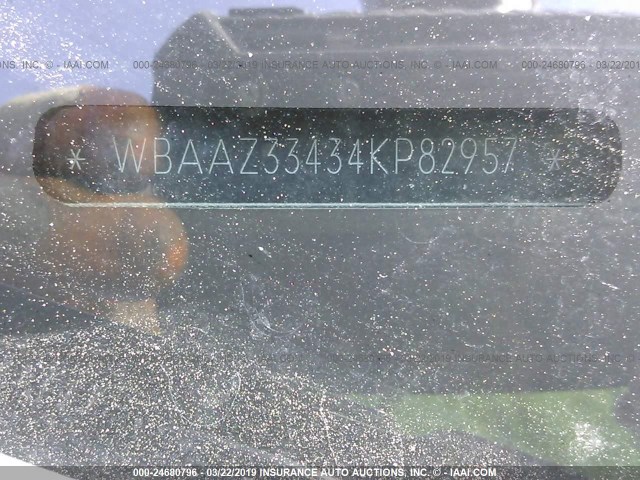 WBAAZ33434KP82957 - 2004 BMW 325 IS SULEV BLACK photo 9