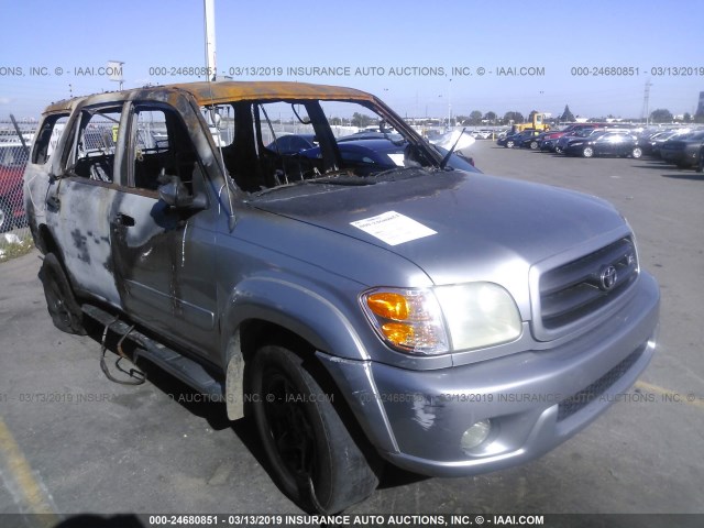 5TDZT34A72S087298 - 2002 TOYOTA SEQUOIA SR5 GRAY photo 1