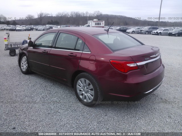 1C3CCBAB7CN190889 - 2012 CHRYSLER 200 RED photo 3