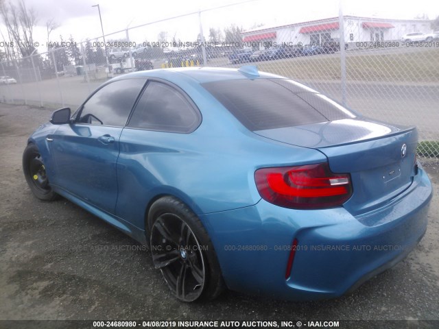 WBS1H9C56GV786093 - 2016 BMW M2 BLUE photo 3