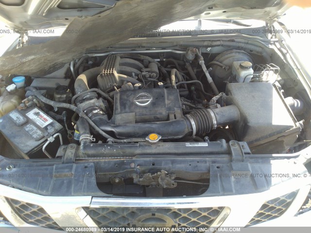 5N1AR18W87C620186 - 2007 NISSAN PATHFINDER LE/SE/XE SILVER photo 10