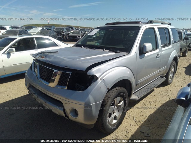 5N1AR18W87C620186 - 2007 NISSAN PATHFINDER LE/SE/XE SILVER photo 2