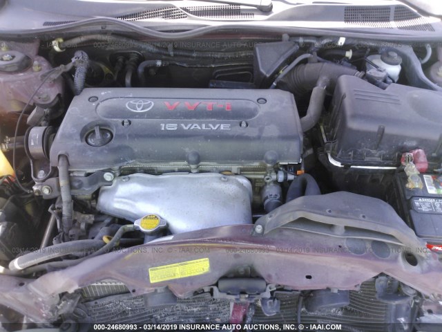 4T1BE32K95U004635 - 2005 TOYOTA CAMRY LE/XLE/SE RED photo 10