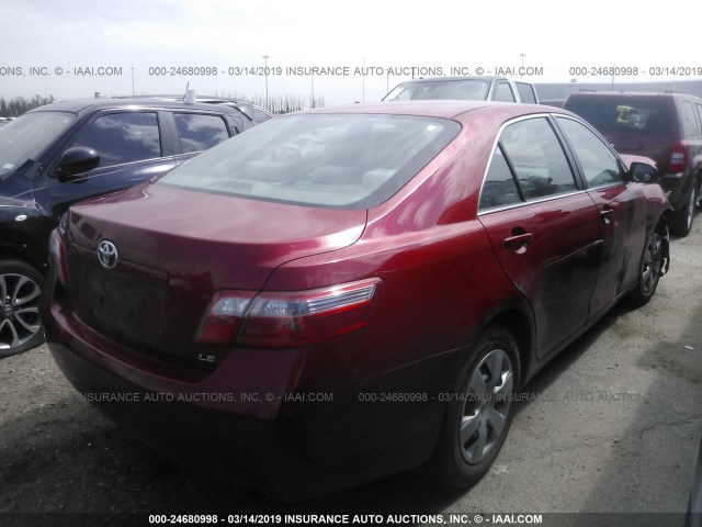 4T1BE46K99U283753 - 2009 TOYOTA CAMRY SE/LE/XLE RED photo 4