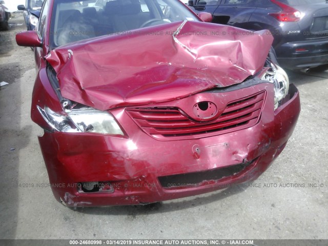 4T1BE46K99U283753 - 2009 TOYOTA CAMRY SE/LE/XLE RED photo 6