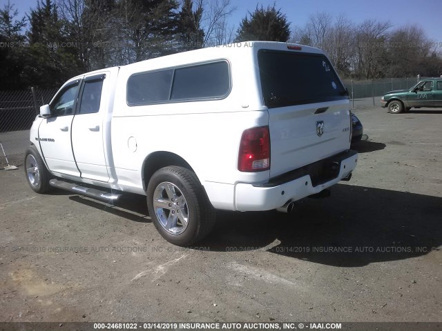 1C6RD7HT5CS168140 - 2012 DODGE RAM 1500 SPORT WHITE photo 3