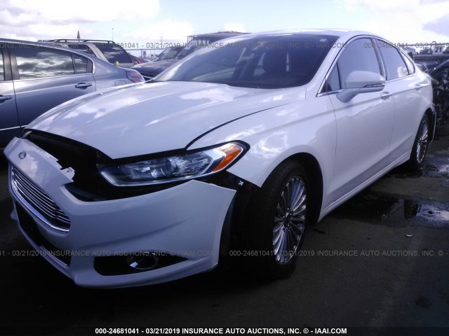 3FA6P0K95FR130713 - 2015 FORD FUSION TITANIUM WHITE photo 2