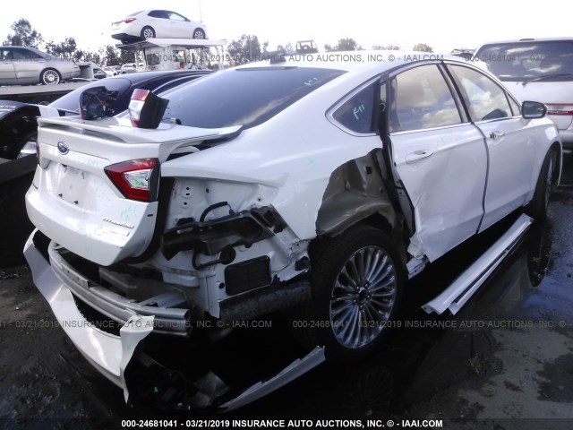 3FA6P0K95FR130713 - 2015 FORD FUSION TITANIUM WHITE photo 4