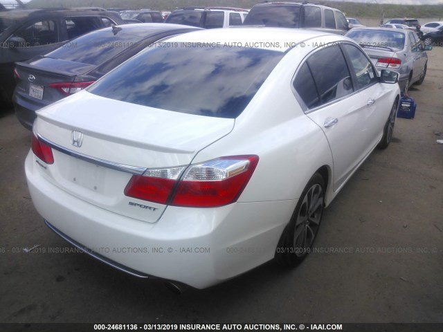 1HGCR2F58EA129818 - 2014 HONDA ACCORD SPORT WHITE photo 4